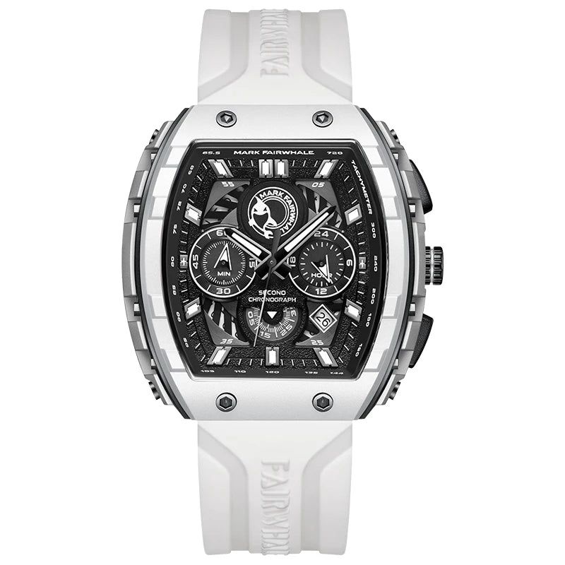 Men's Mark Fairwhale Premium Chronograph Watch - Bold Tonneau Design with Luminous Dial