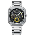 Precision You Can See – Automatic Skeleton Watch with Sleek Stainless Steel Finish